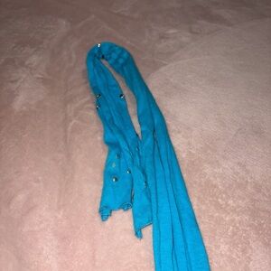 Elegant Turquoise Scarf with Stud Details